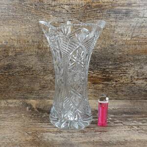 【未使用】ボヘミア クリスタル 花瓶 フラワーベース　　