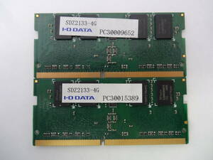 ☆I・O　DATA PC4-2133 4GB×2枚 BIOS確認済☆７