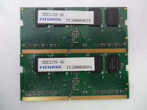 ☆I・O　DATA PC4-2133 4GB×2枚 BIOS確認済☆８