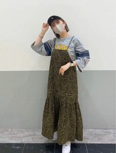 タックボリュームキャミロングワンピース ヒョウ柄　若槻千夏　RE. WCJ 完売品