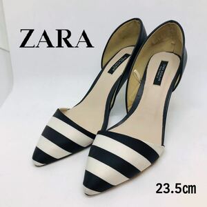 ZARA WOMANセパレートパンプス ピンヒール size37 ボーダー