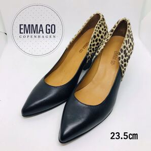 EMMA GO スペイン製 ポインテッドトゥ ハラコ黒 37(23.5〜24)