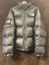 TNF THE NORTH FACE×SUPREME Leather ノースフェイス シュプリーム ラムレザーヌプシダウンジャケット サイズS ブラック_画像1