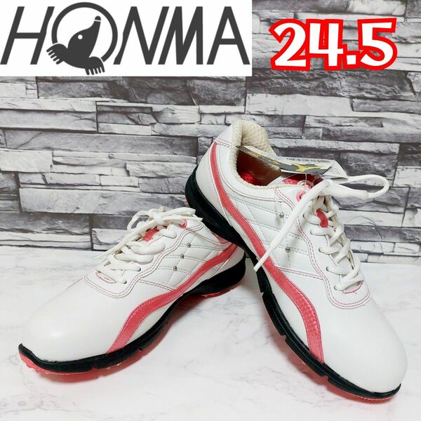 【HONMA GOLF】新品未使用 本間ゴルフ シューズ レディース 24.5 ホワイト 靴