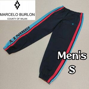 【MARCELO BURLON】サイドライントラックパンツ ポルトガル メンズ黒 マルセロブロン COUNTY
