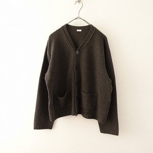 //ダル Dhal *1/10 original Wool Top Cardigan*SニットVネックカーディガンチャコールブラウン2ポケット羽織(2-2401-405)【10B42】