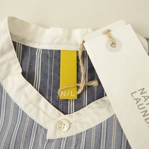 //【美品/定価1.2万】ナチュラルランドリー NATURAL LAUNDRY *ヨーク切替ストライプシャツ*2綿ブラウス(25-2401-314)【80B42】_画像7