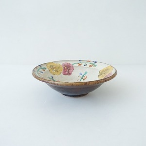 //【美品】伊藤聡信 *印判色絵 リム鉢 18.5㎝*器うつわ中鉢深鉢食器作家【陶器】(wa84-2312-136)【01B42】