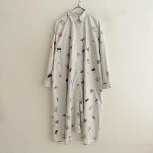 //【2023-2024/AW/定価3.0万】ベッドサイドドラマ *staying in the nest Barn アンティークマキシシャツ*(j33-2401-557)【11B42】