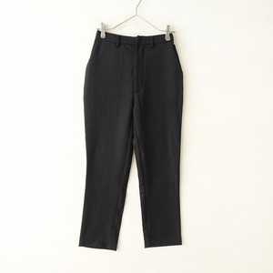 //バージズブルック BASISBROEK *ウール混テーパードパンツ*1黒ブラック無地ロングウエストゴム(33-2310-639)【40K32】