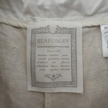 //ビアズリー BEARDSLEY *リネンコットンワイドパンツ*Fオーバーラップ巻きライトグレーベージュ無地ロング(33-2401-690)【91B42】_画像6