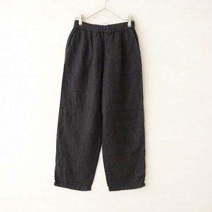 //【染/2022/定価2.2万】エヴァムエヴァ evam eva *linen wide pants*M麻スミクロ墨黒タックゴムイージー(34-2402-10)【52B42】の画像1