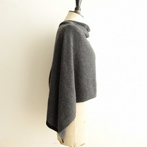 //メゾンドソイル maison de soil *WOOL CASHMERE PONCHO*ウール毛カシミヤニット羽織ストール肩掛ショール(st25-2402-89)【62B42】_画像3