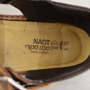 //【定価2.6万】ナオト NAOT *OLGA オルガ 37/23.5*ブラウンレザーストラップシューズ皮革靴(sh88-2402-41)【72B42】の画像9