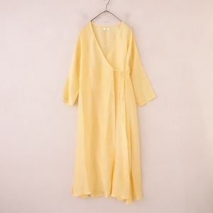 //ヨリ Yoli *Silk long cashecoeur dress シルクロングカシュクールドレス*Fワンピース絹オレンジ薄手(1-2402-133)【72B42】