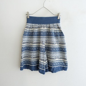 //【美品】マメクロゴウチ Mame Kurogouchi*Multi Colour Jacquard Knit Shorts*1ゴムグレーブルーハーフラメ(4-2401-191)【82B42】