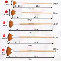 扇筆 絵筆 扇型ファンブラシ 扇形筆 扇形絵筆 扇型ブラシ 扇筆ケース　アート用品　画材　絵筆　アクリル筆　絵の具　細筆　油絵_画像8