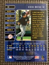 100枚限定★松井秀喜ルーキーカード★2003 donruss studio proof パラレル★レア貴重★_画像2