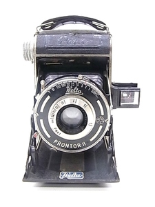e11181　Welta PRONTOR II/Weltar Anastigmat 1:4.5 f=7.5cm　ウェルター　プロント　蛇腹カメラ　シャッターOK