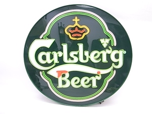 e11092　Carlsberg　カールスバーグ　看板　ネオン看板　照明看板　φ54cm　通電未確認