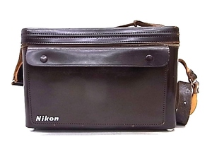 h0693 Nikon カメラケース　レンズケース　ハードケース　ショルダー　バッグ　革製　レトロ