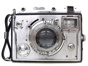 e11192　Minolta AUTO DRESS CROWN-RAPID 1:3.5 f=105mm ミノルタ 蛇腹カメラ ジャンク品