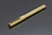 1円～ 良品 dunhill ダンヒル ドレスライン 万年筆 18K ニブM GP ゴールド バーレイパターン 洗浄・筆記テスト済_画像2