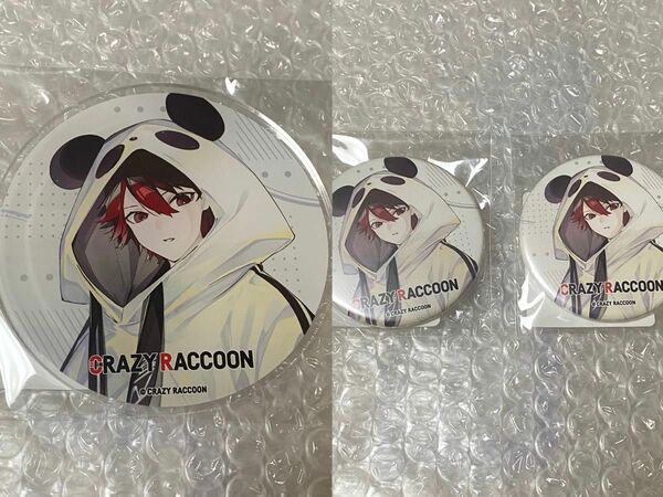 CR crazyraccoon DMMスクラッチ rion アクリルコースター 缶バッジ