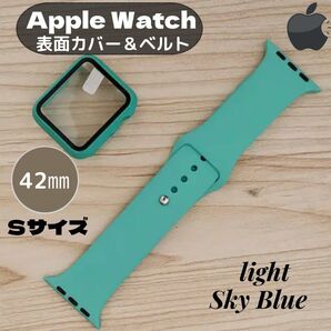Apple Watch ベルト付きカバー ライトスカイブルー 42㎜ S