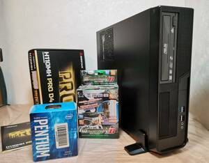 ジャンク 自作PC OSなし HDDなし Pentium G4620 静音CPUファン H110MH PRO D4 スリムケース 中古 部品取りに