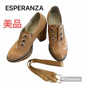 ESPERANZA 厚底チャンキーヒールレースアップシューズ