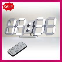 【在庫セール】置き時計 明るさ自動感応 壁掛け 3D LED LED CLOCK デジタル時計 目覚まし時計 KOSUMOSU 1_画像1