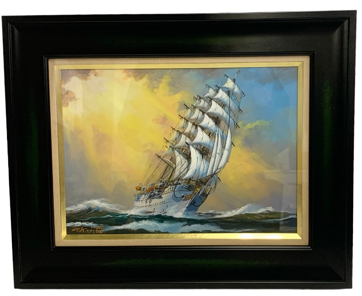 Tatsuji Kajita First Kaiwomaru Yoyo Asahi Oil Painting Painting Fine Art Nature Painting Landscape Painting Sea Ship, painting, oil painting, Nature, Landscape painting