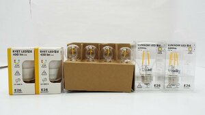 【u1118】未使用に近い！IKEA LED電球 400lm ５w×2/600lm 5.5w×2/10連イルミネーション×1/予備電球×2/格安スタート 栃木発着払い　