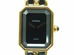 【z26191】CHANEL シャネル プルミエール 1987 腕時計 ブラック×ゴールド ヴィンテージ レディース 格安スタート