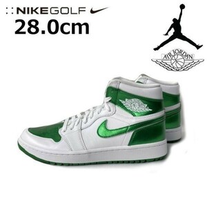 1円～!売切!【正規新品】NIKE GOLF AIR JORDAN 1HIGH G ゴルフシューズ エアジョーダン US NBA ハイカット DQ0660-130(28.0cm)白 緑 180426