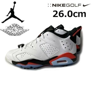 1円～!売切!【正規新品】NIKE GOLF JORDAN RETRO 6 G ゴルフシューズ エアジョーダン US購入 希少 レア DV1376-106(26.0cm)白 黒 180426