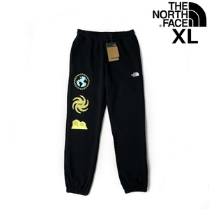 1円～!売切!【正規新品】THE NORTH FACE◆HALF DOME SWEATPANT ジョガーパンツ US限定 グラフィック ロゴ刺繍 裏起毛(XL)黒 190110-30