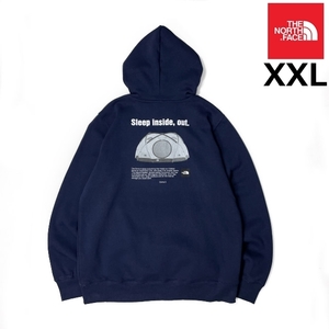 1円～!売切!【正規新品】THE NORTH FACE◆BRAND PROUD HOODIE パーカー テント ドーム US限定 ボックスロゴ 裏起毛(XXL)紺 181130-33