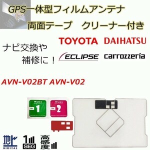 AVN-V02BT AVN-V02 イクリプス GPS一体型フィルムアンテナ 載せ替え 補修 両面テープ ガラスクリーナー セット waF04C