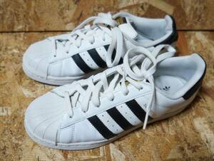 adidas 本革 スーパースター US5.5 23.5cm 白黒 adidas SUPERSTAR 