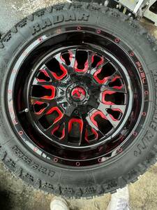 FUEL STROKE GLOSSBLACK REDTINTED CLEAR 275/55R20 RTタイヤ4本セット PCD150・139.7 5H