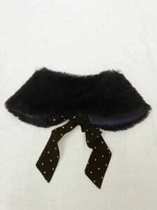 ot0567 0 free shipping new goods apres les coursa pre re cool Kids tippet 90~100cm navy fur ribbon dot feeling of luxury protection against cold 