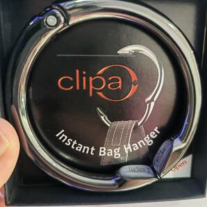 送料無料 新品 clipa クリッパ バッグハンガー デスク バッグフック 便利グッズ 艶ありブラックの画像1