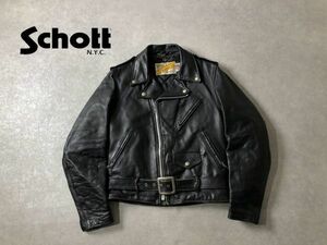 Schott●ヴィンテージ●size 36●ダブル レザー ライダース ジャケット●ショット●USA製