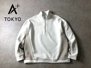 美品・定価1.4万●A+ TOKYO●ハーフジップ ファンクション スウェット●