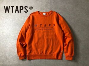 美品●WTAPS●ロゴ刺繍 クルーネック ビタミンカラー スウェット トレーナー●ダブルタップス