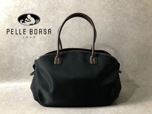 美品●PELLE BORSA●カジュアル＆ビジネス 両用トート バッグ カバン