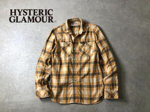 HYSTERIC GLAMOUR●ヴィンテージ OLD CHECK 猫目釦ネル シャツ●ヒステリックグラマー