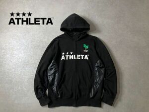 ATHLETA●ロゴプリント ZIP スウェット パーカー トレーニングウェア フットサル●アスレタ